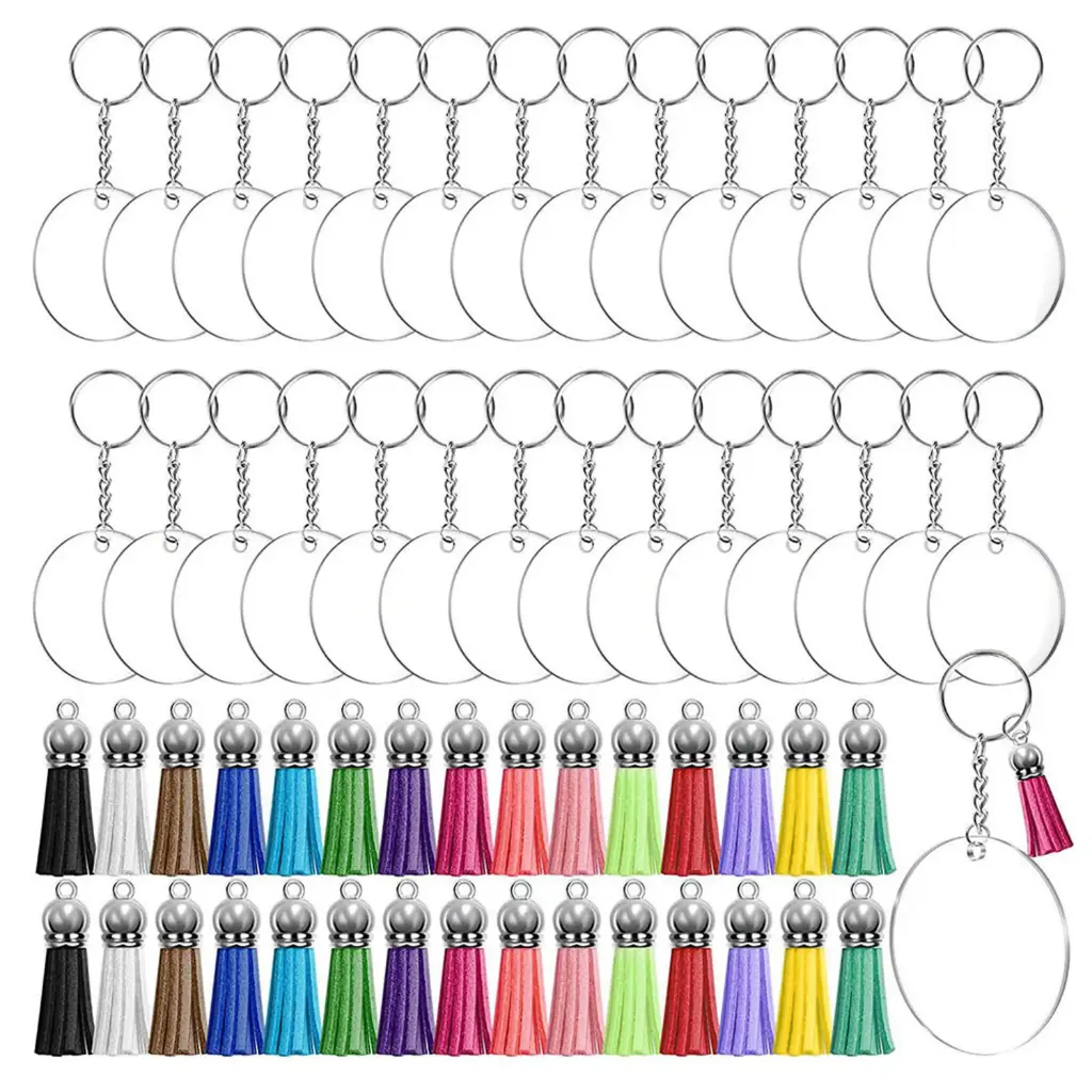 Set 50 Llaveros De Acrílico Redondo 5cm